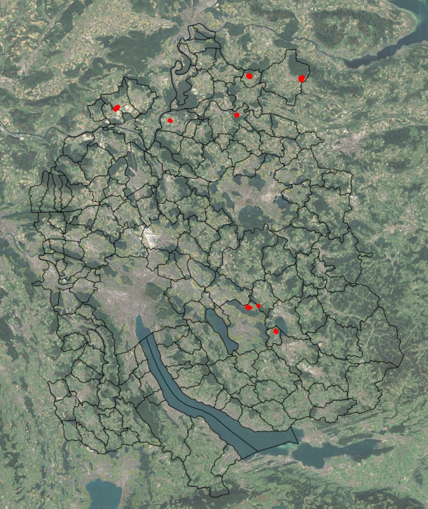 Karte der kartierten Flächen